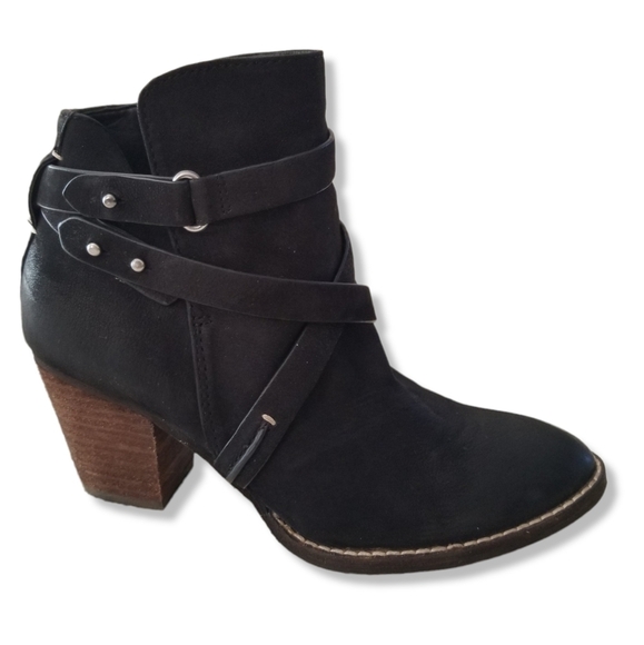 Sam Edelman Shoes - Sam Edelman Merton Suede Leather Ankle Boots 6.5 Black 2.75" Heel